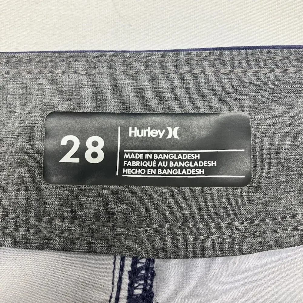 Hurley Board Shorts Colorblock Red Blue Navy Swim Trunks 9” Men's Size 28